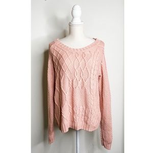 Target Mossimo Pink Cable Knit Sweater